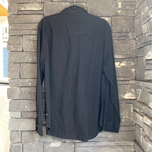 MENS ZARA BLACK DEMIN WESTERN SHIRT -LIKE NEW- SIZE:XL RUNS SMALL - Picture 3 of 3